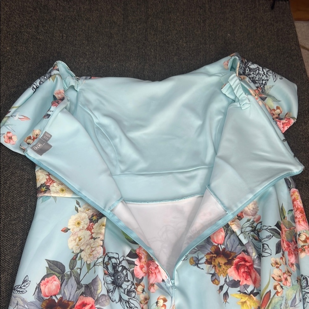 ASOS Stunning Blue Off-Shoulder Formal Dress with Stretch Plus sz 18 - Picture 12 of 16